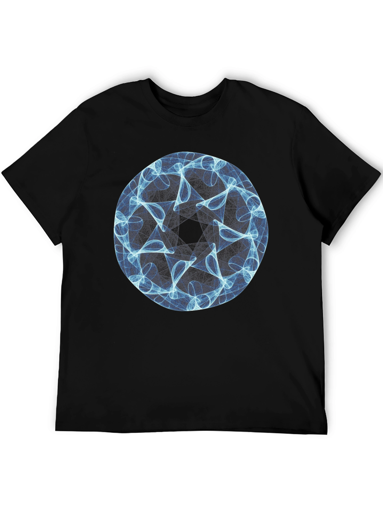Abstract Geometric Circle T-Shirt - Black