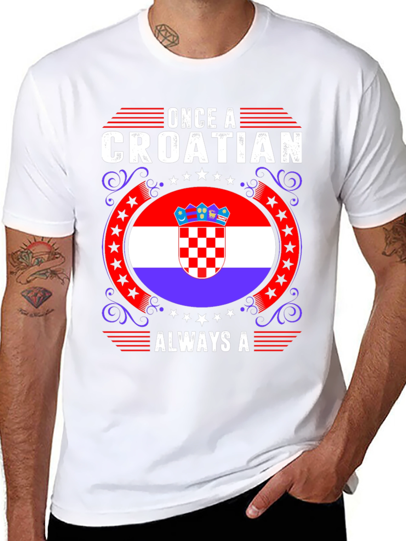 Croatian Pride Graphic T-Shirt - Once A Croatian