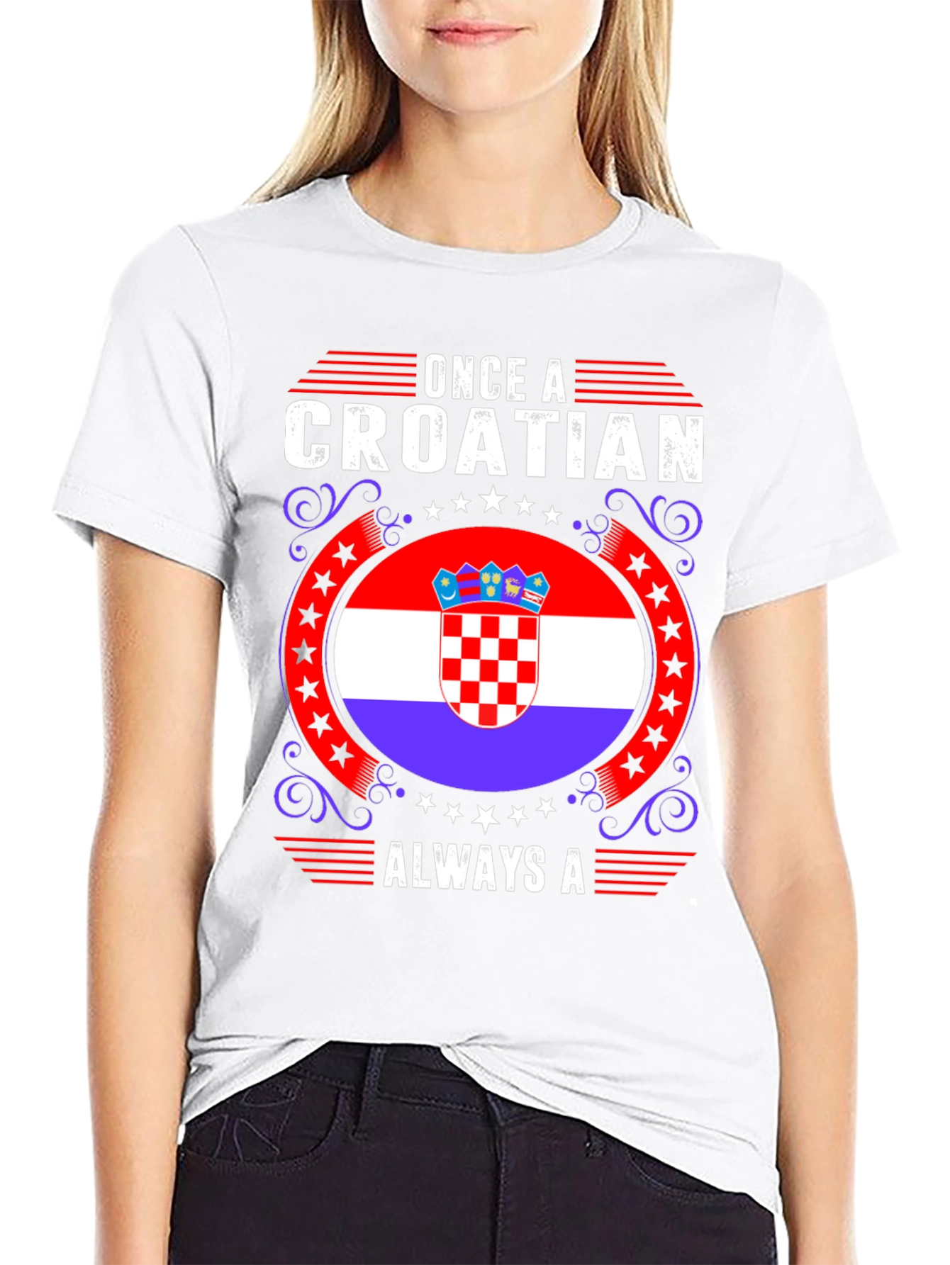 Croatian Pride Graphic T-Shirt - Once A Croatian