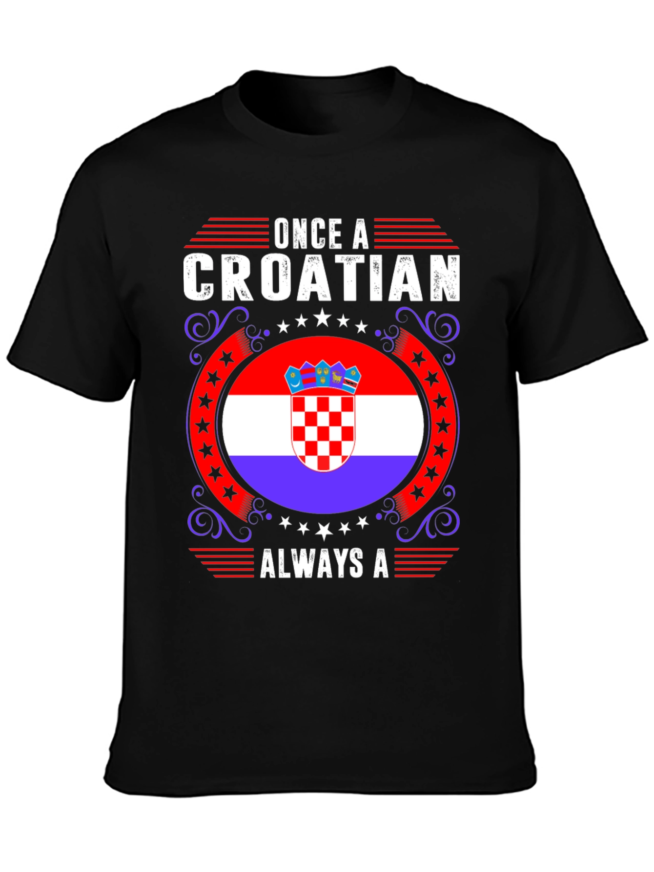 Croatian Pride Graphic T-Shirt - Once A Croatian