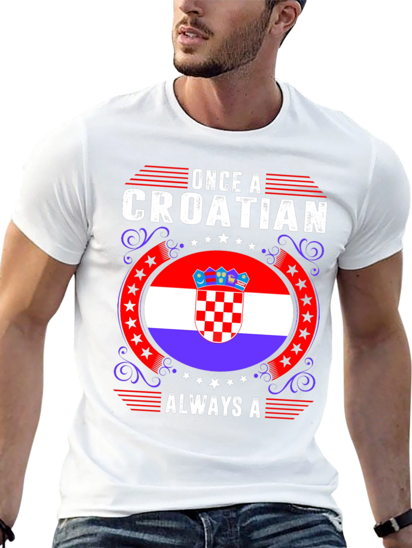 Croatian Pride Graphic T-Shirt - Once A Croatian