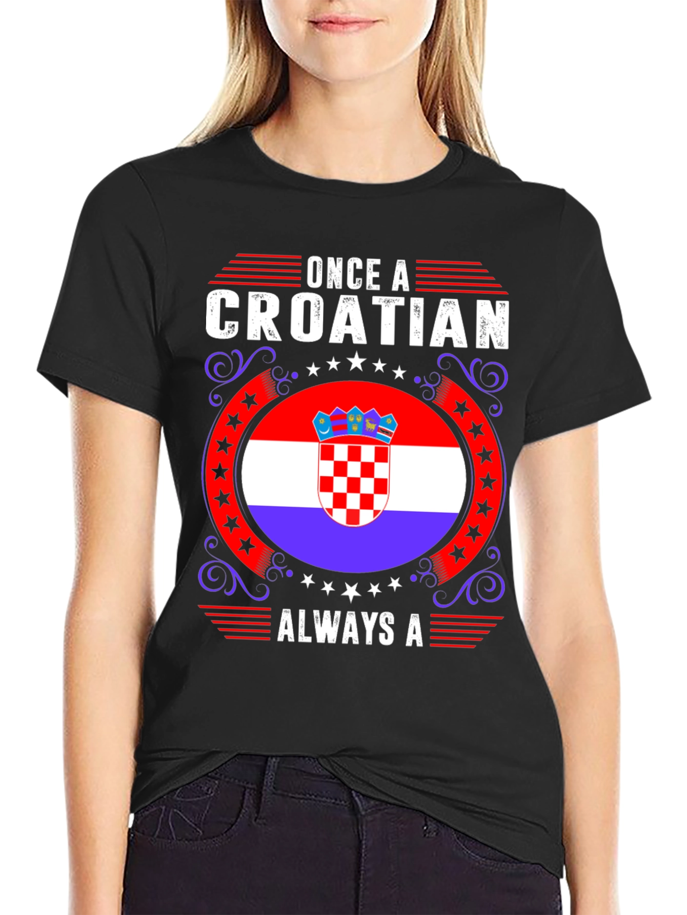 Croatian Pride Graphic T-Shirt - Once A Croatian