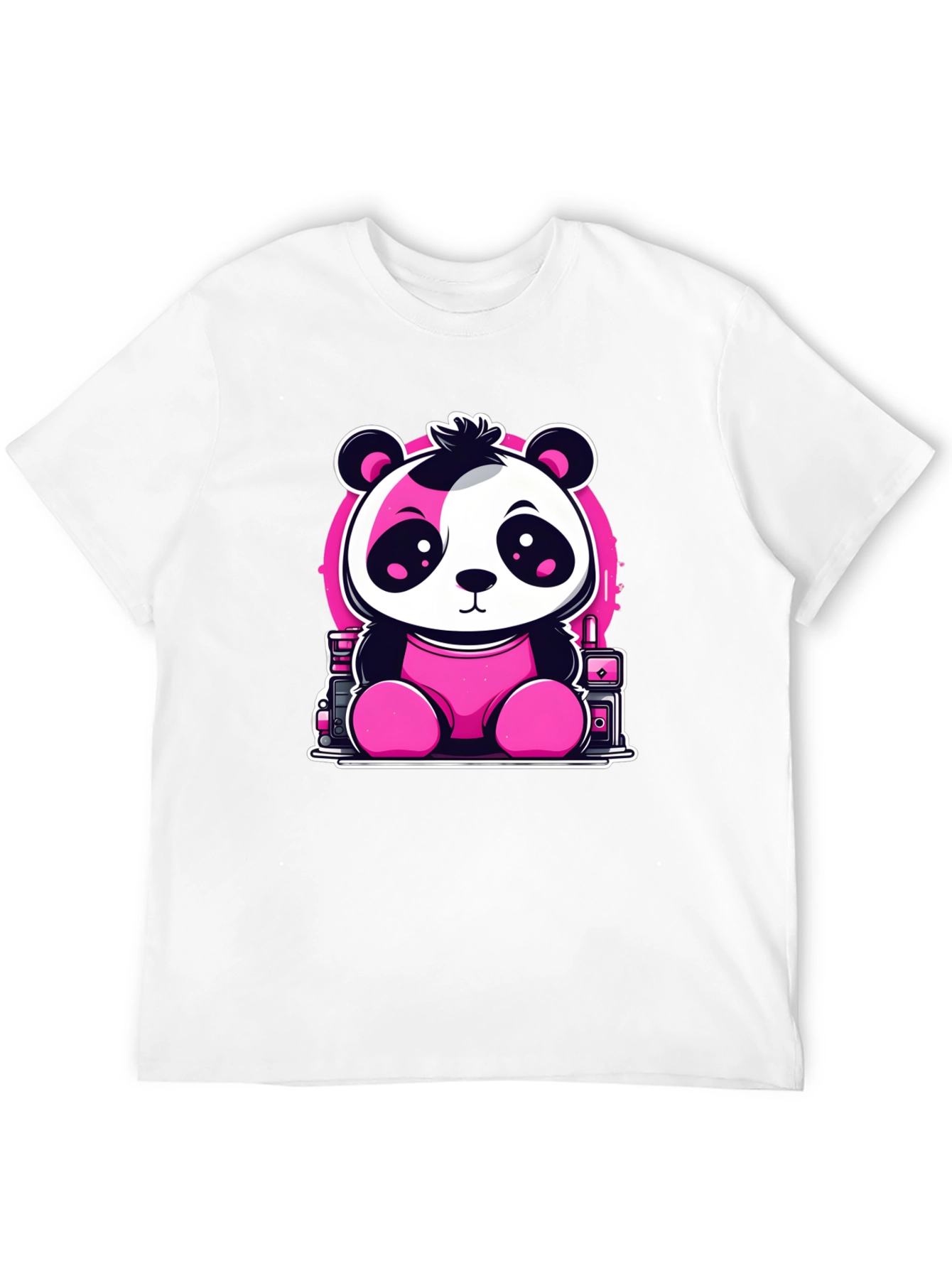 Cute Panda T-Shirt - Black