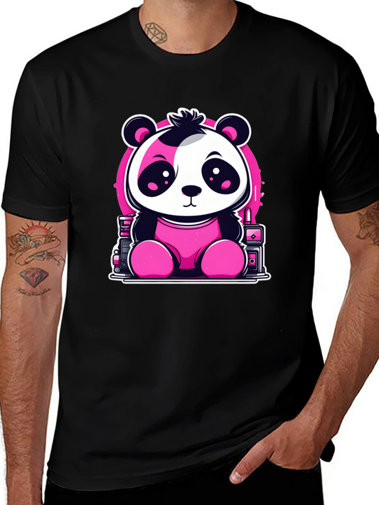 Cute Panda T-Shirt - Black