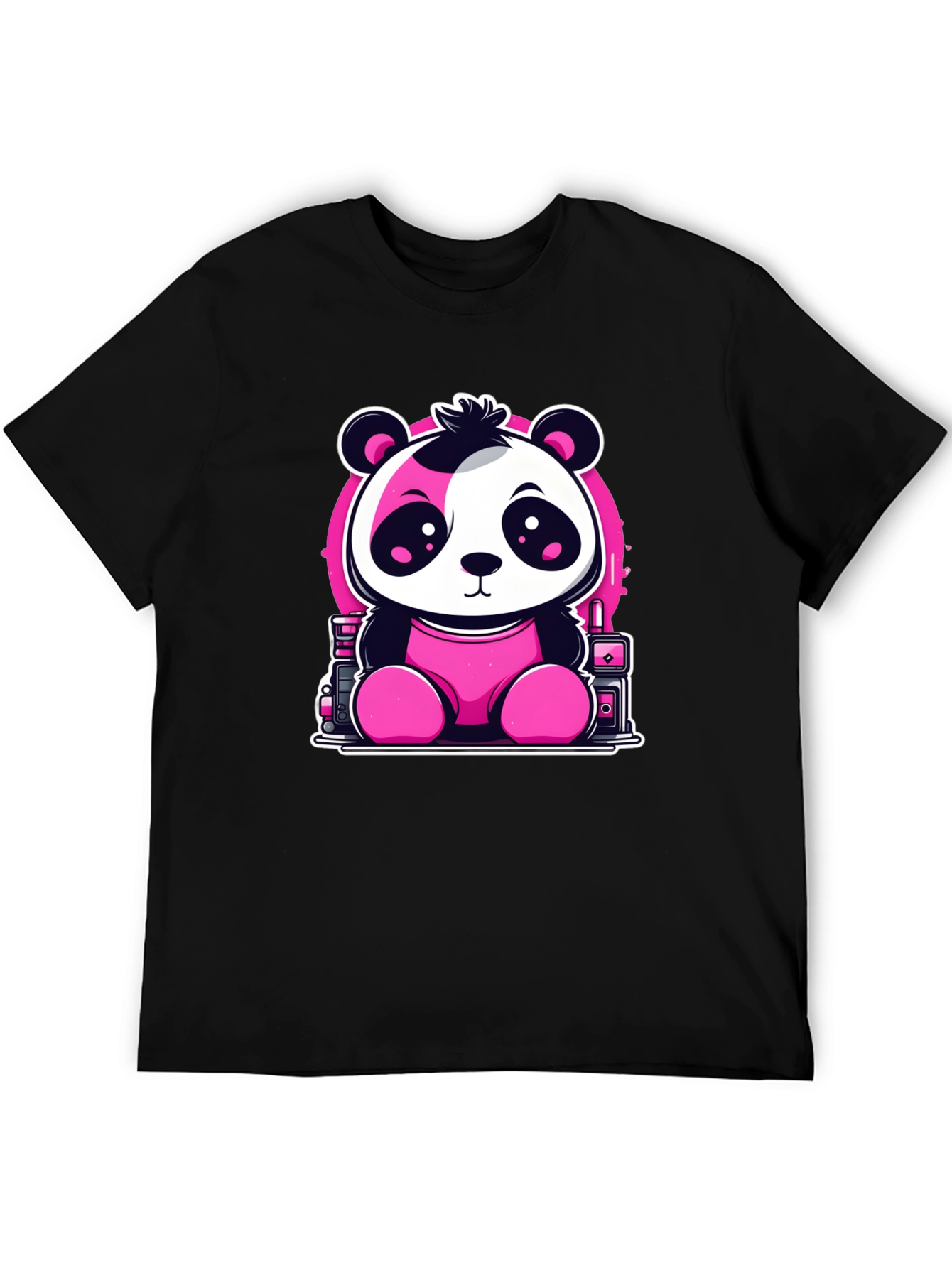 Cute Panda T-Shirt - Black