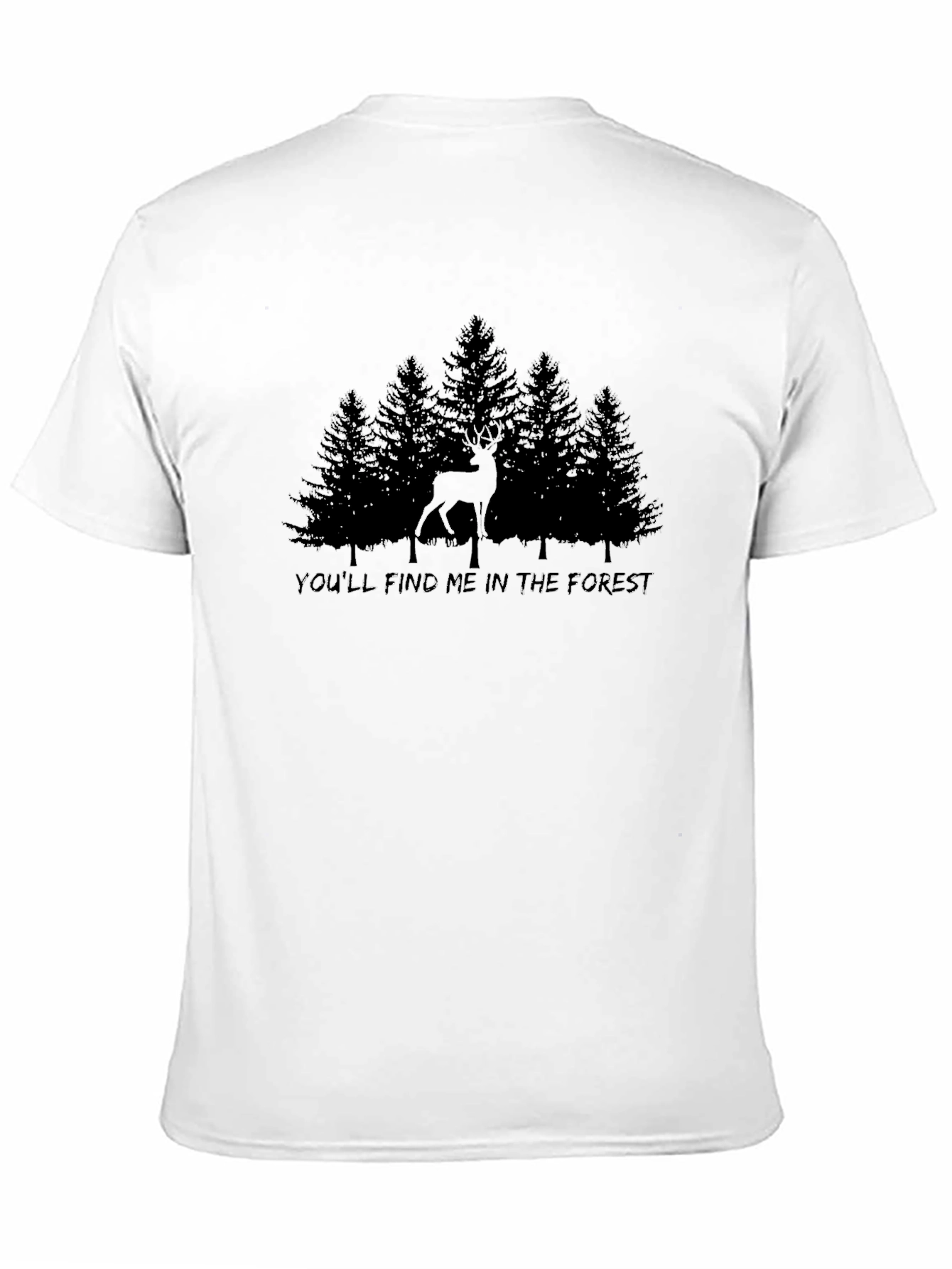 Forest Deer Graphic T-Shirt - Black