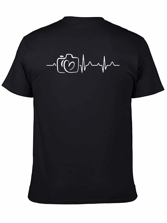 Heartbeat Camera Graphic Tee - Photographer Gift