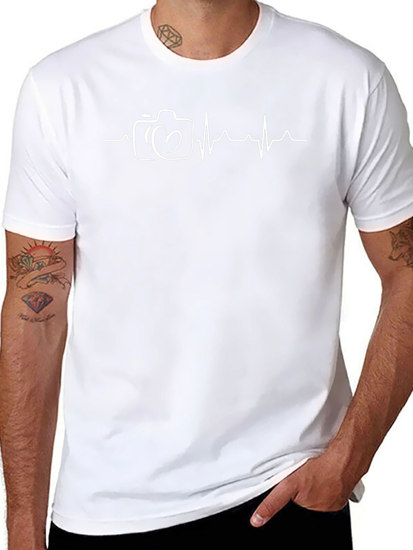 Heartbeat Camera Graphic Tee - Photographer Gift