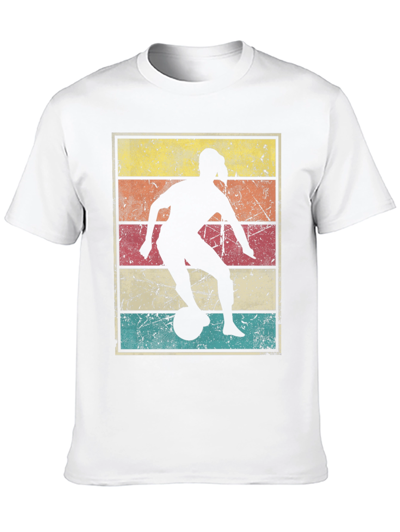 Retro Soccer Girl T-Shirt - Distressed Graphic Tee