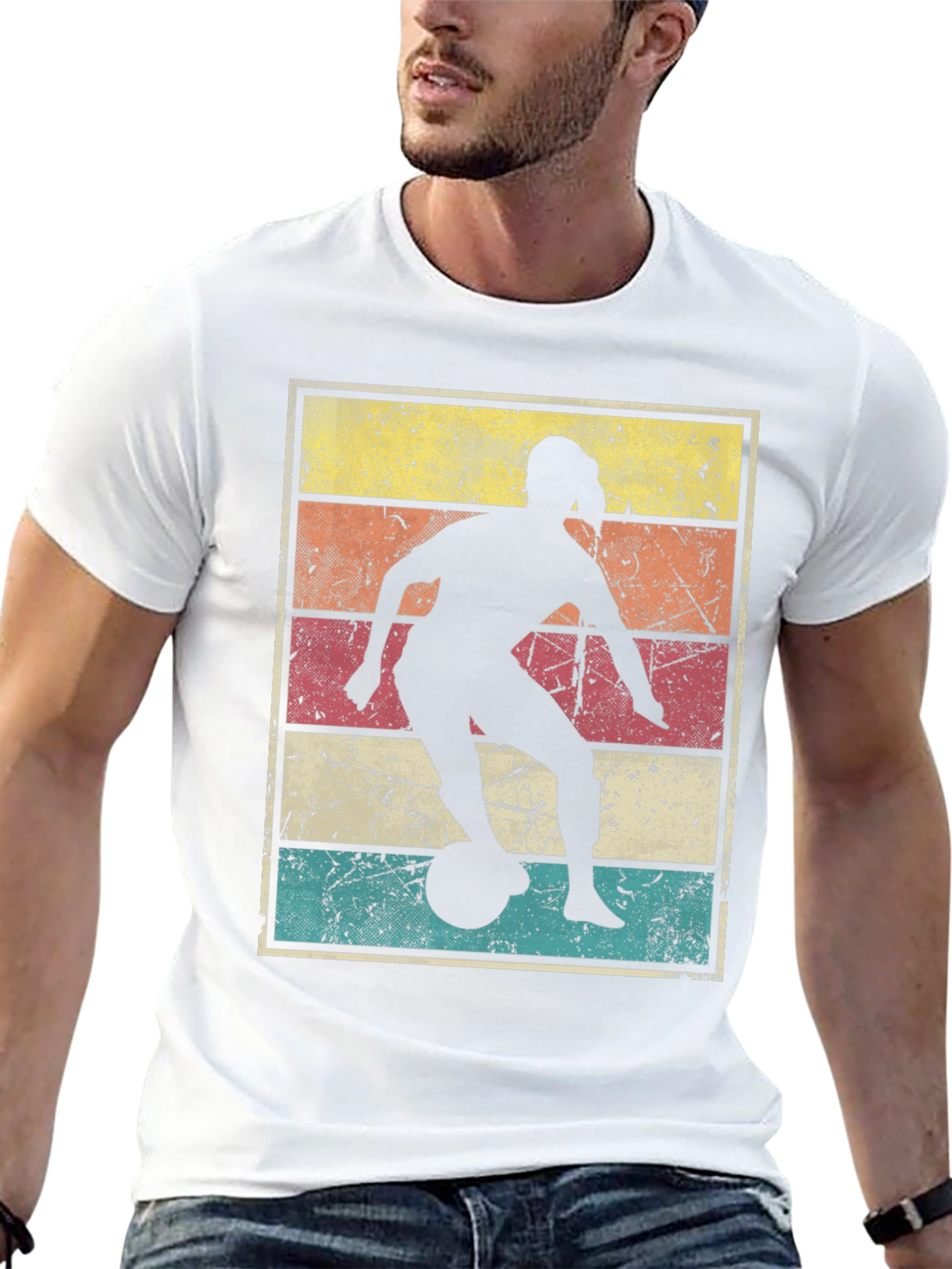 Retro Soccer Girl T-Shirt - Distressed Graphic Tee
