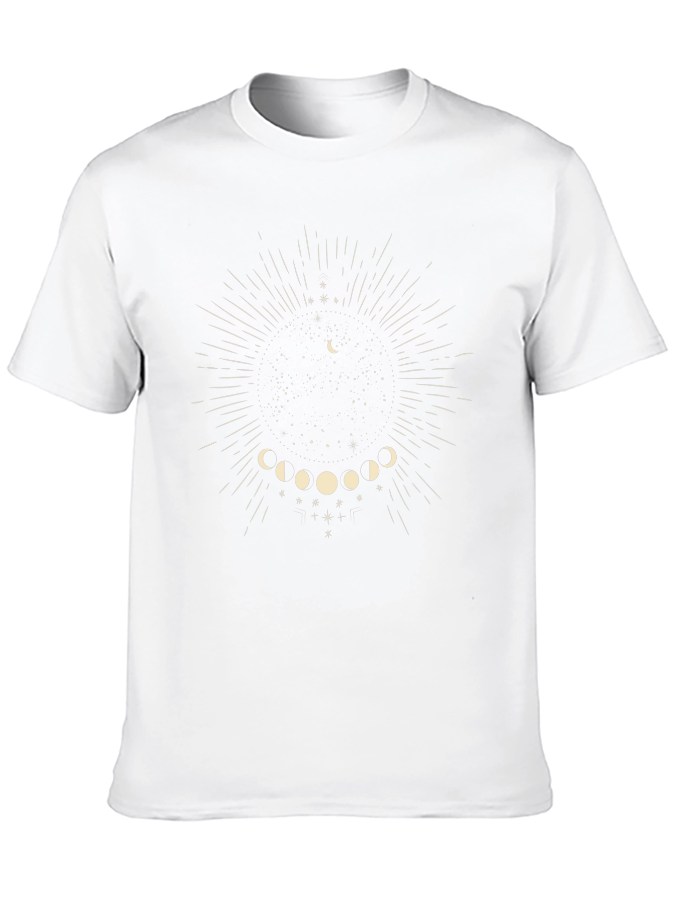 Celestial Moon Phase Graphic Tee - Black