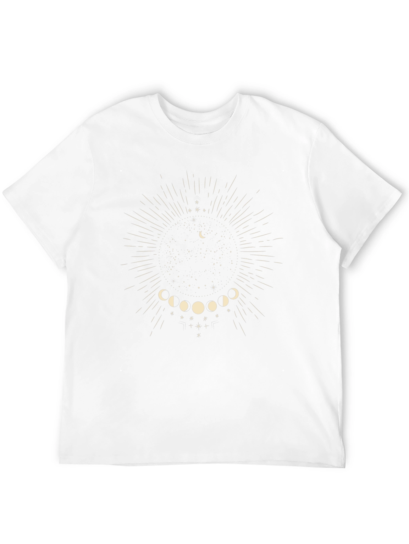 Celestial Moon Phase Graphic Tee - Black
