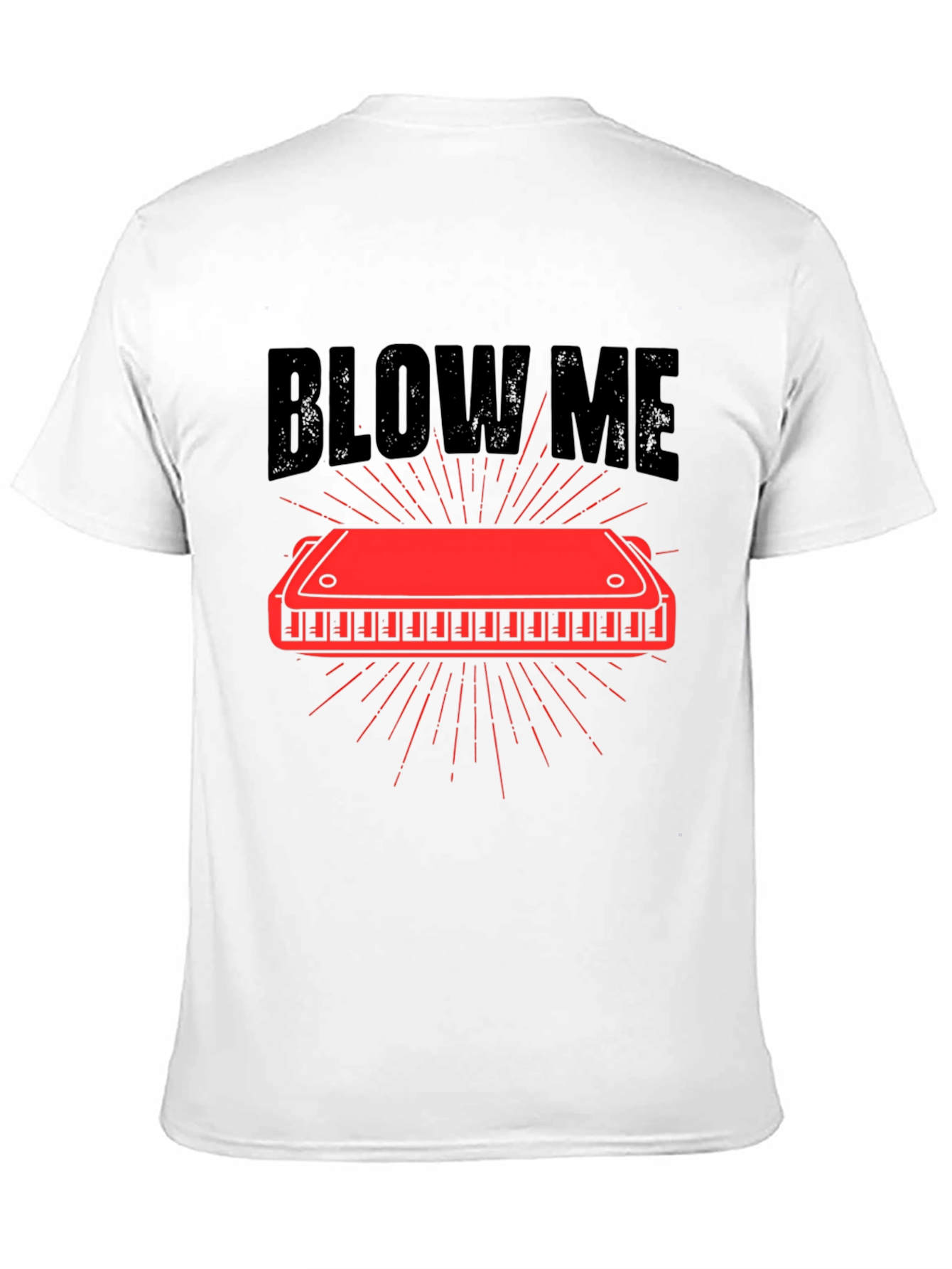 Blow Me Harmonica Graphic Tee - Black Cotton T-Shirt