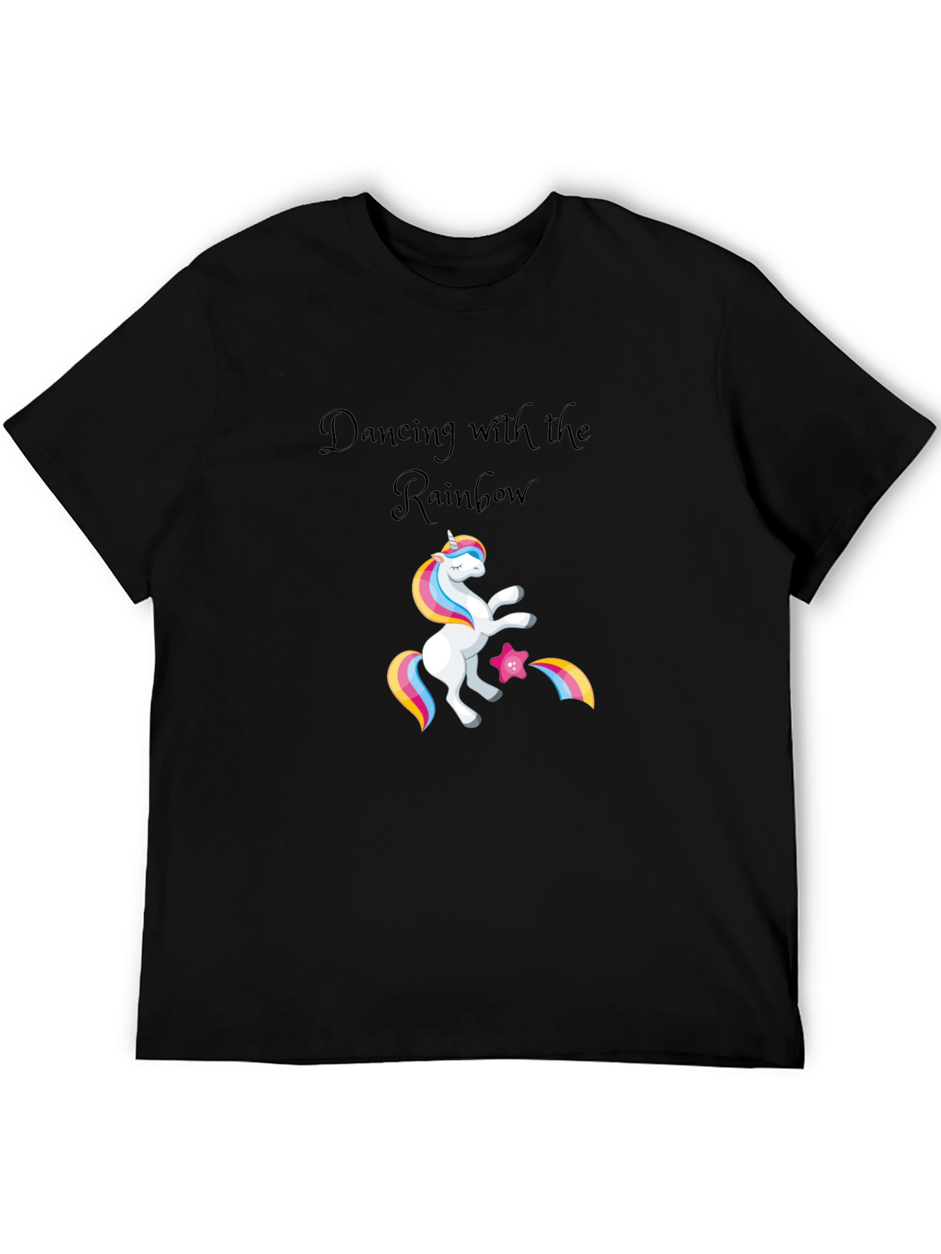 Dancing with Rainbows Black T-Shirt