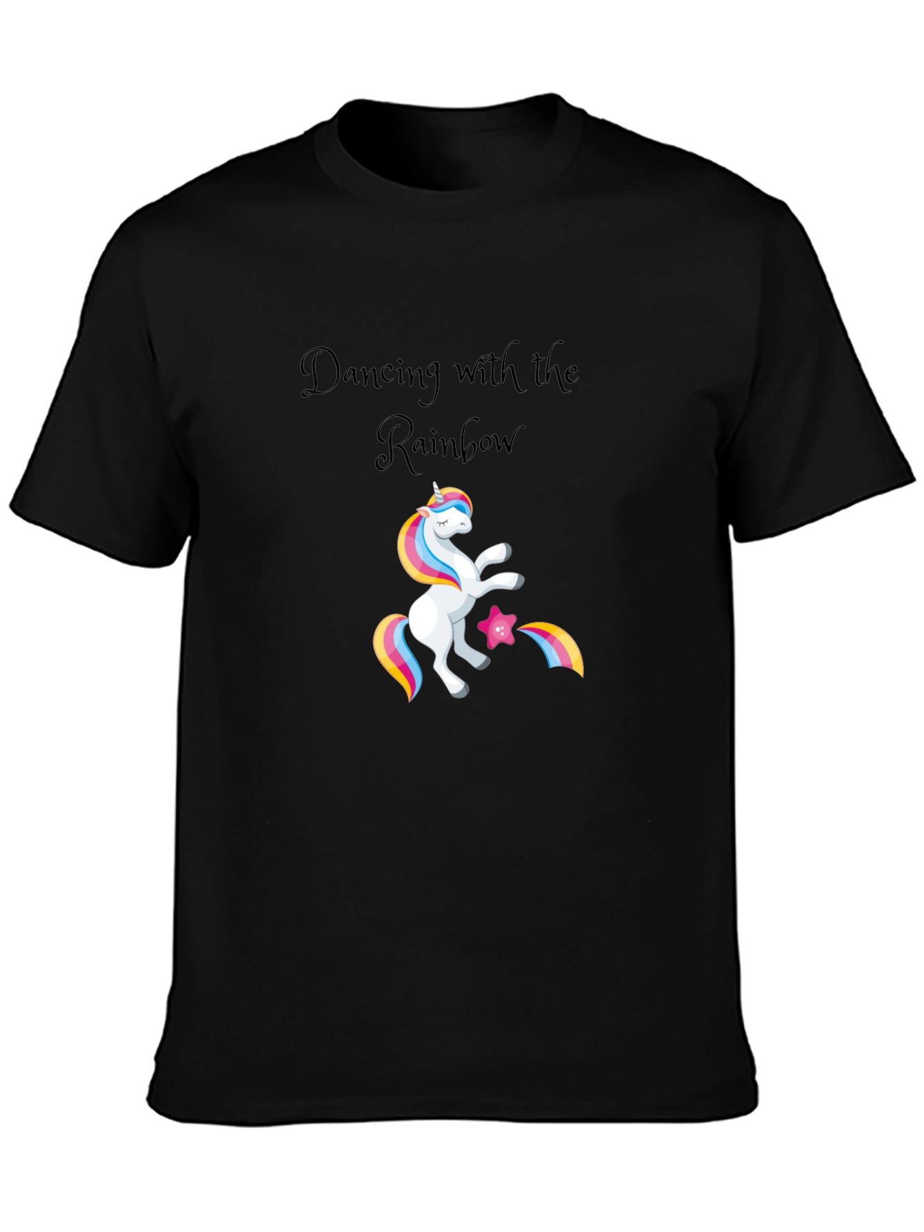 Dancing with Rainbows Black T-Shirt