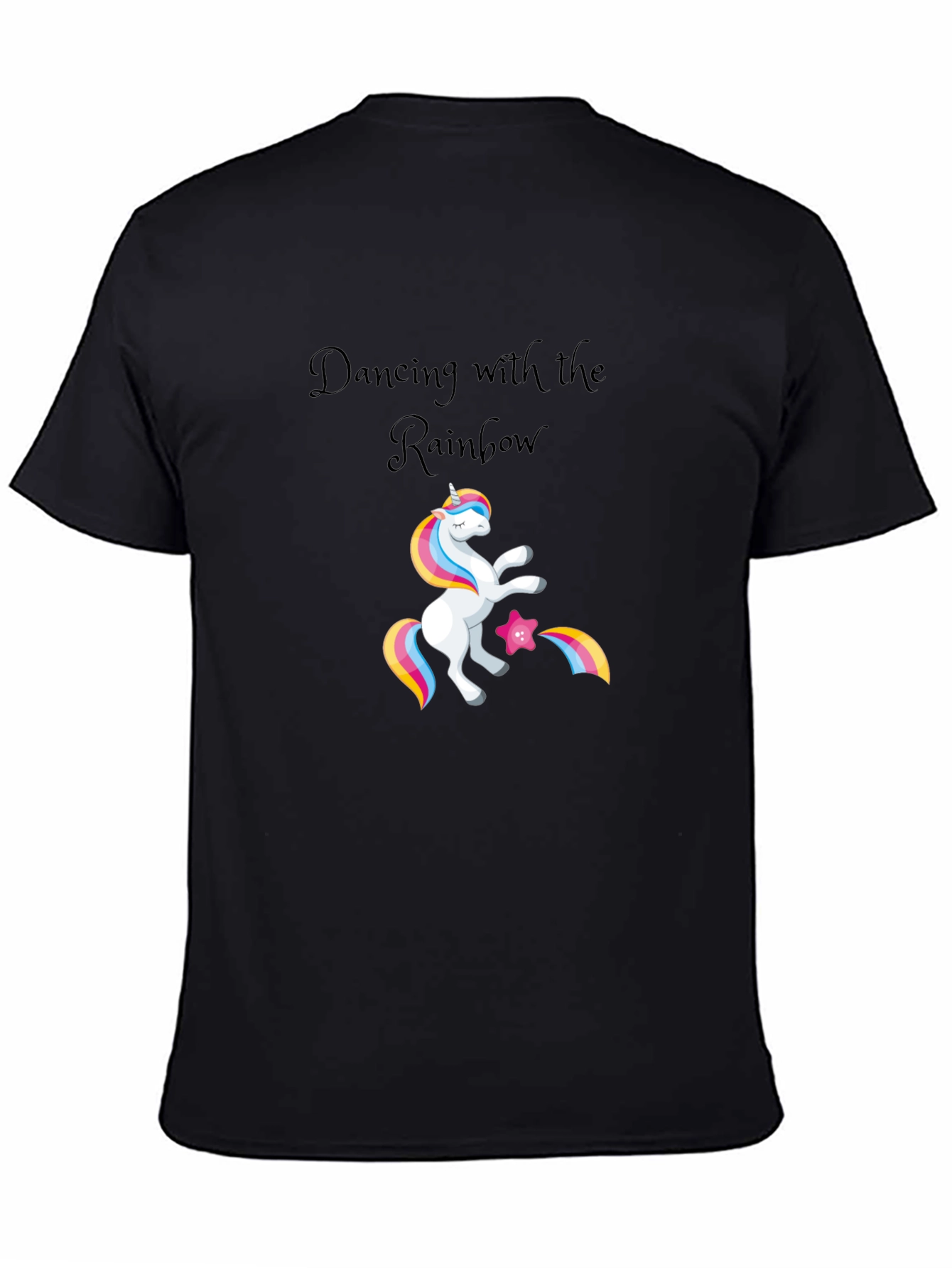 Dancing with Rainbows Black T-Shirt