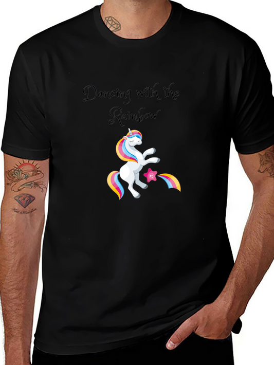 Dancing with Rainbows Black T-Shirt