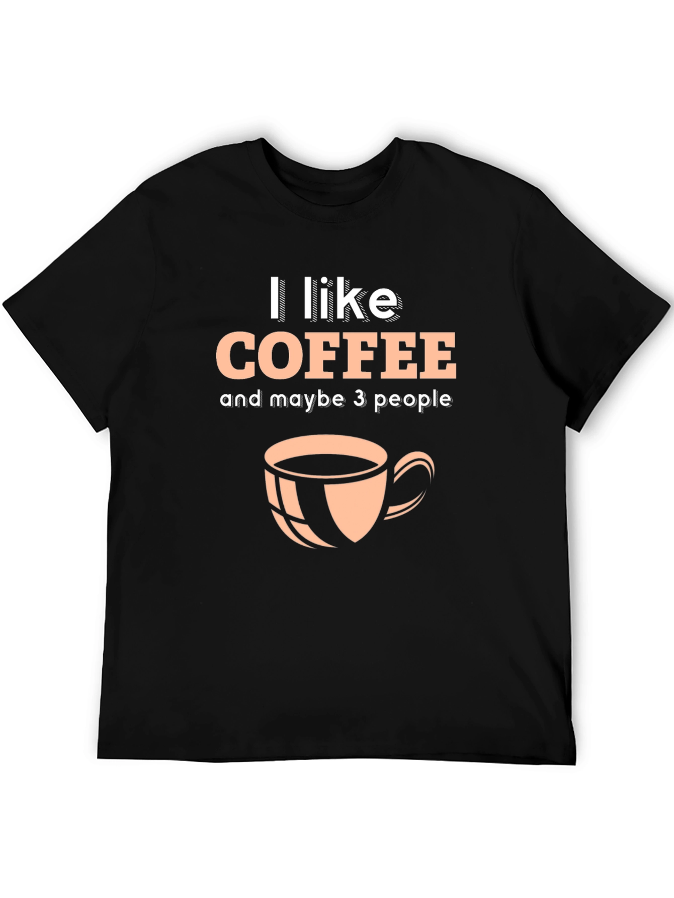 I Like Coffee Graphic T-Shirt - Black Crew Neck