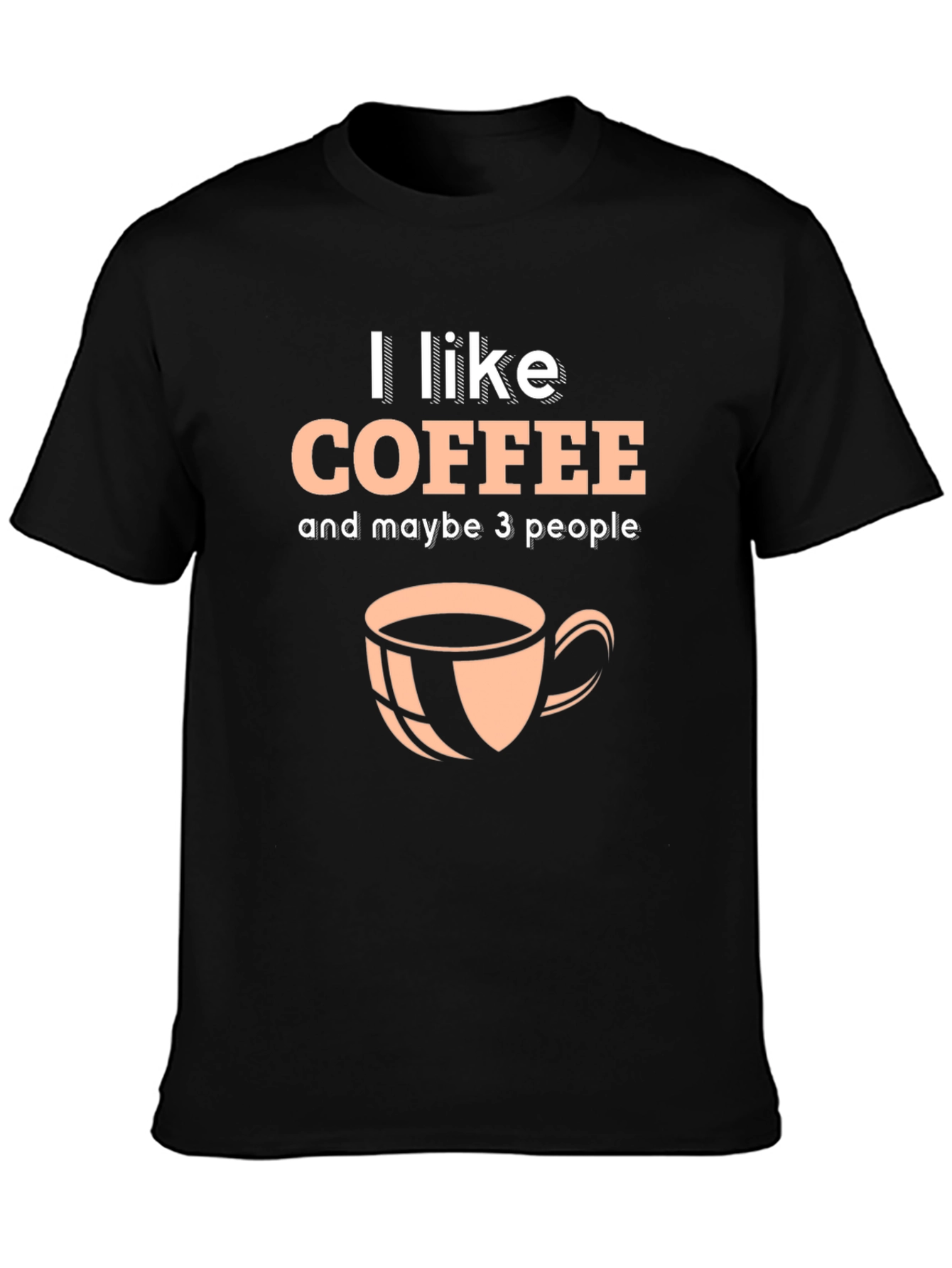 I Like Coffee Graphic T-Shirt - Black Crew Neck