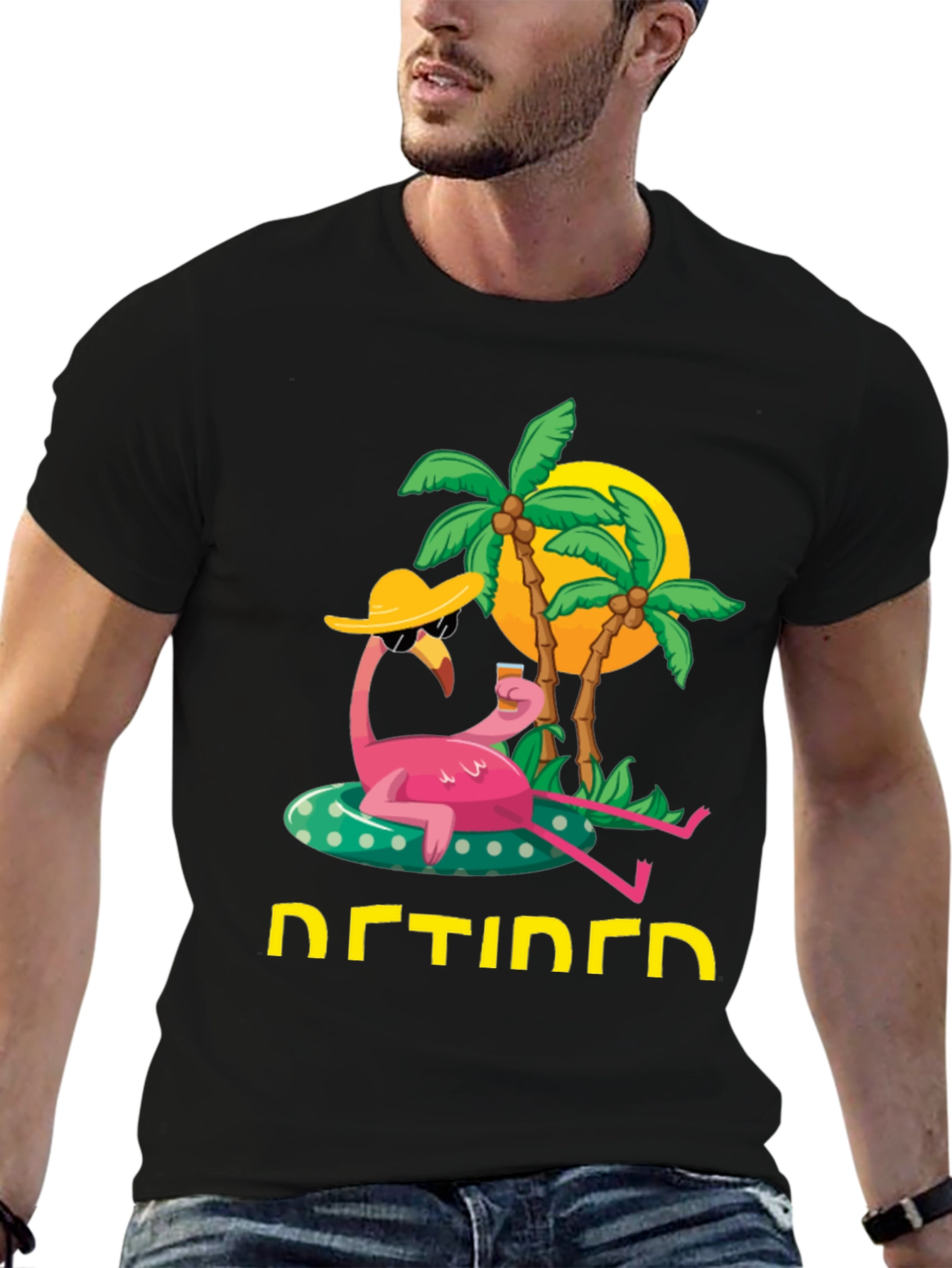 Retired Flamingo T-Shirt - Tropical Relaxation