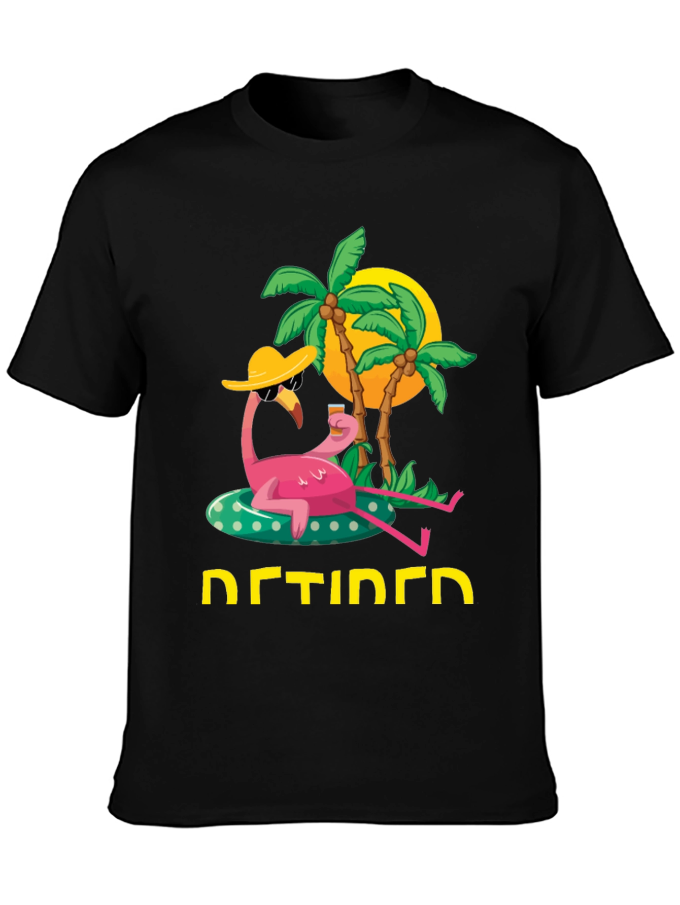 Retired Flamingo T-Shirt - Tropical Relaxation