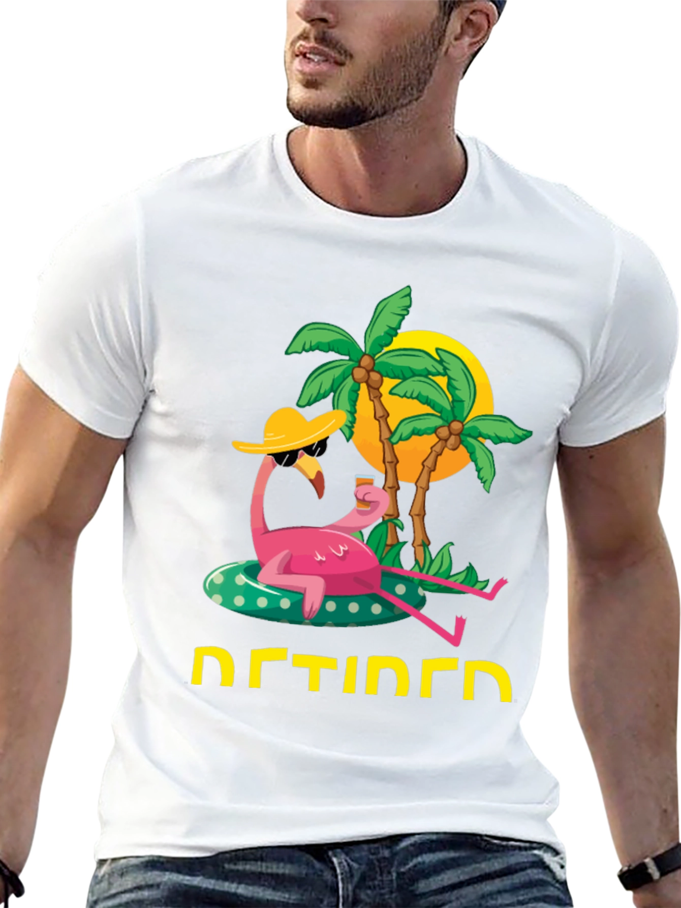 Retired Flamingo T-Shirt - Tropical Relaxation