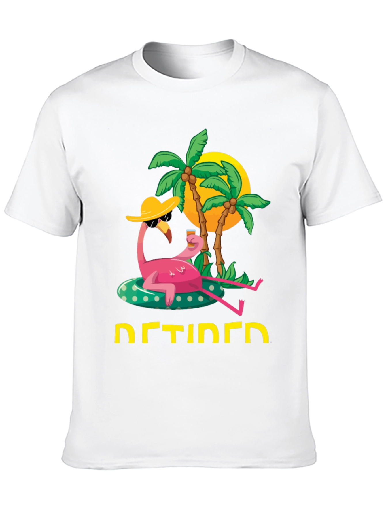 Retired Flamingo T-Shirt - Tropical Relaxation