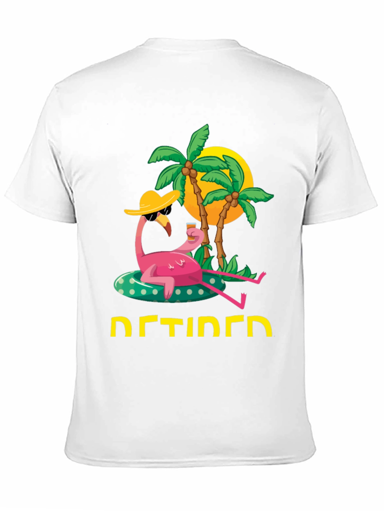 Retired Flamingo T-Shirt - Tropical Relaxation