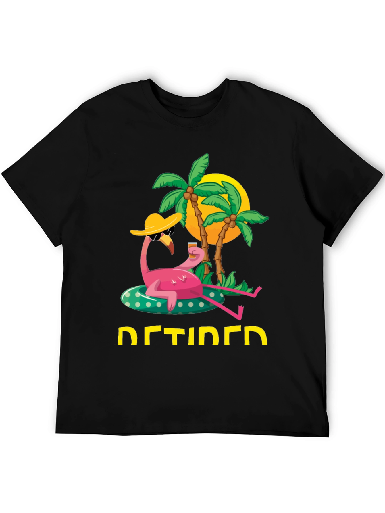 Retired Flamingo T-Shirt - Tropical Relaxation