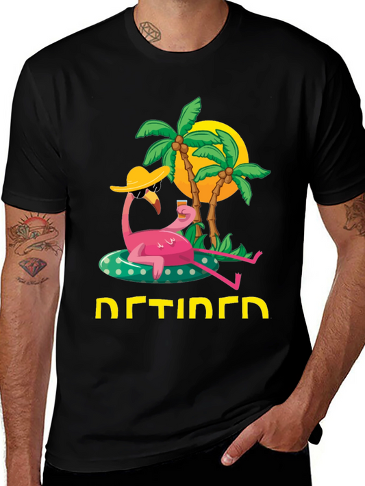 Retired Flamingo T-Shirt - Tropical Relaxation