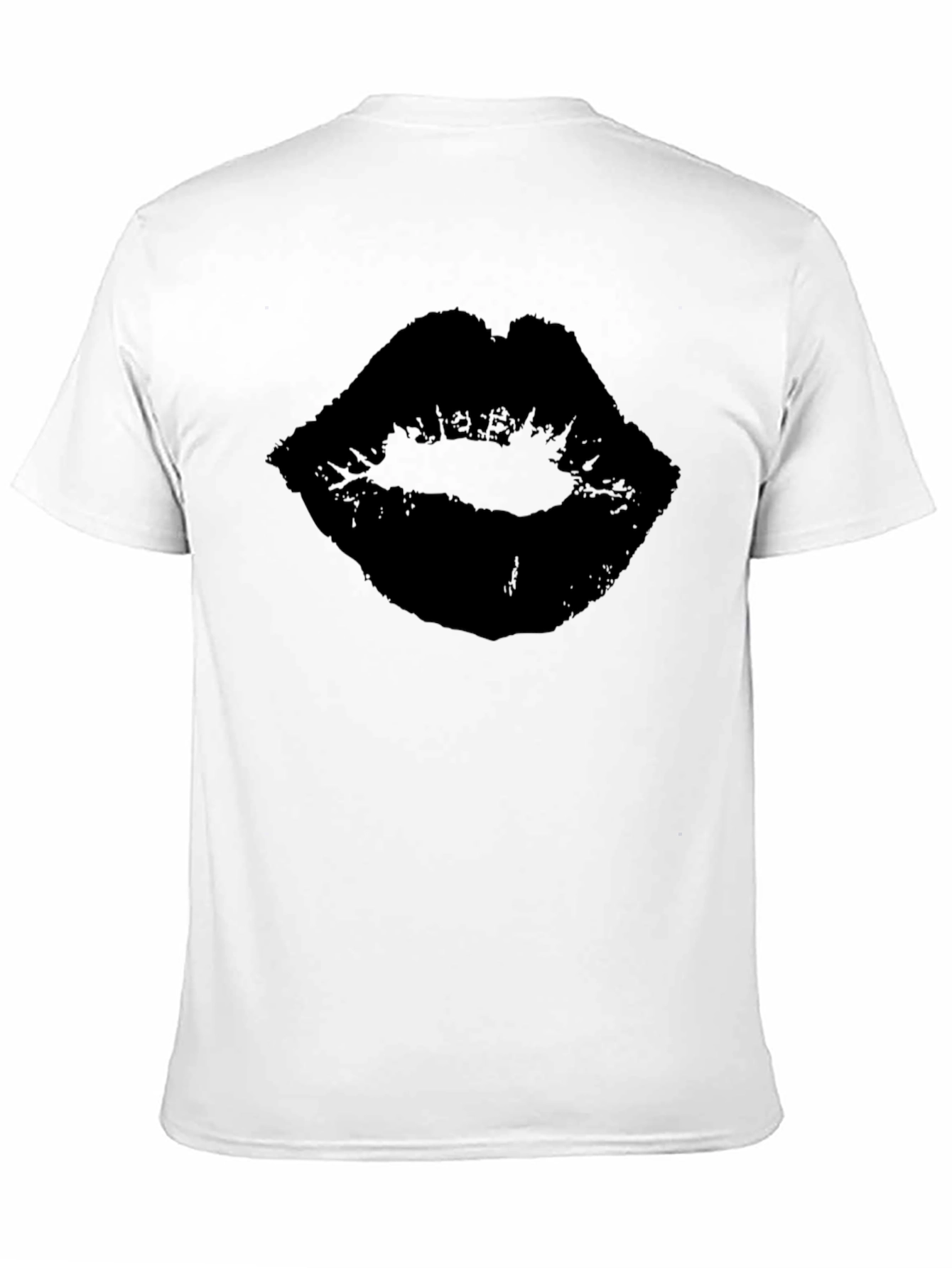 Black Lips Graphic T-Shirt - Stylish Kiss Print Tee