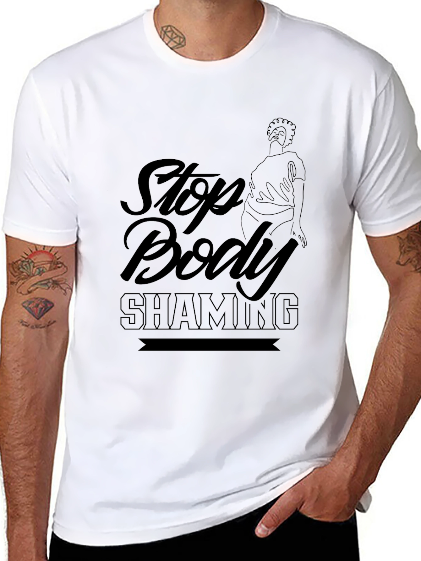 Stop Body Shaming Black T-Shirt