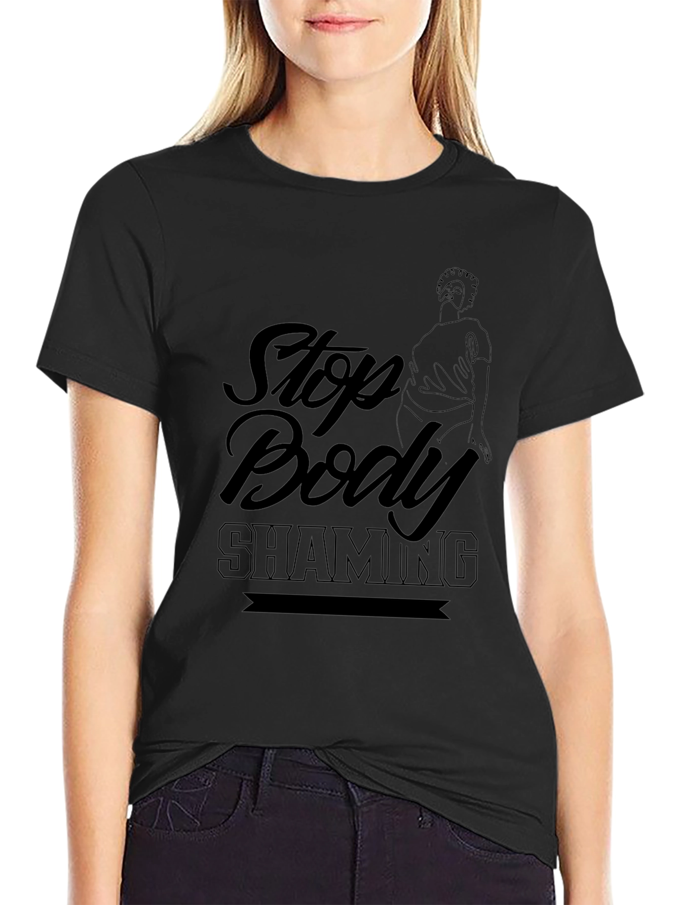 Stop Body Shaming Black T-Shirt