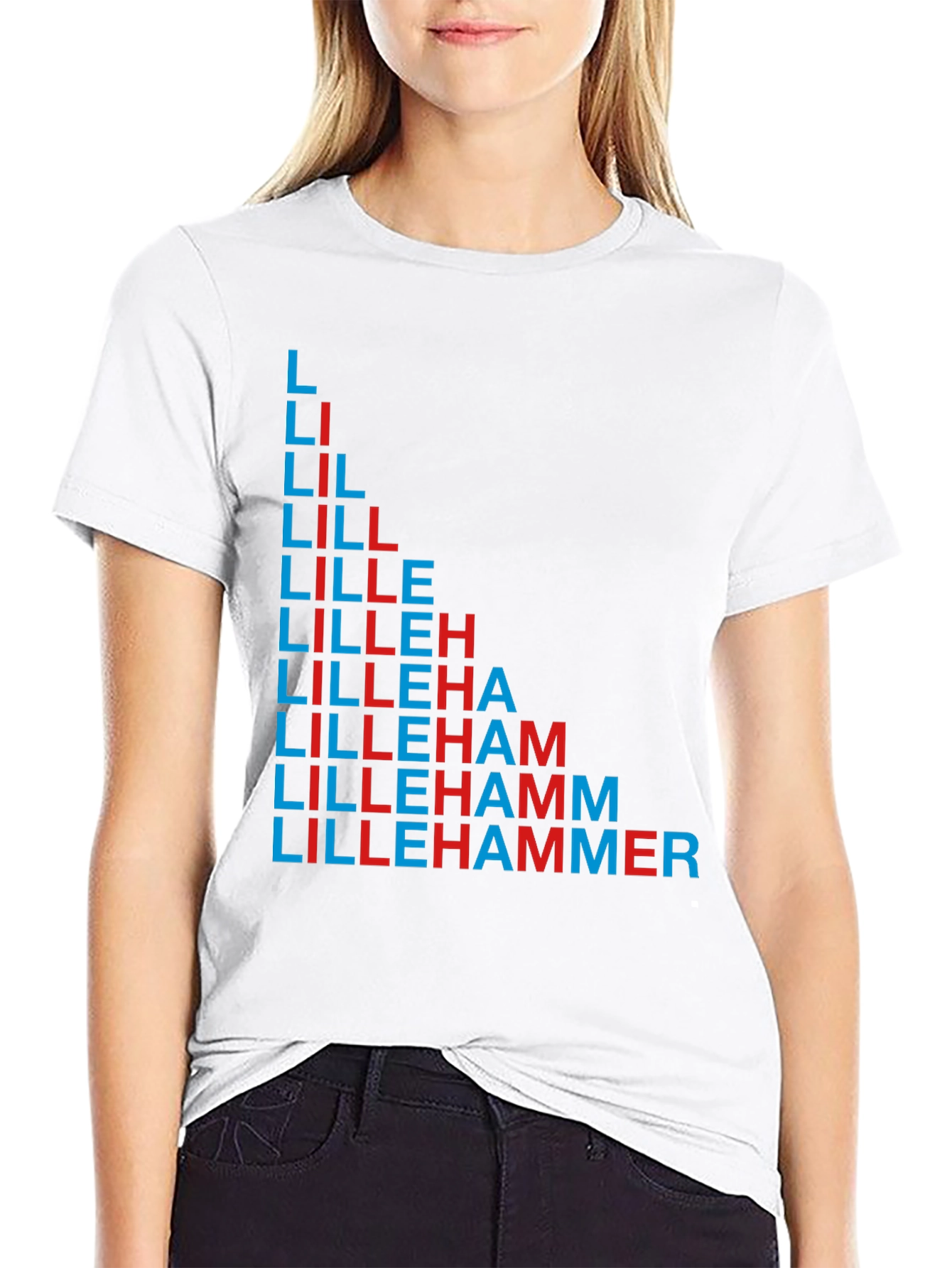 Lillehammer Text Design Black T-Shirt