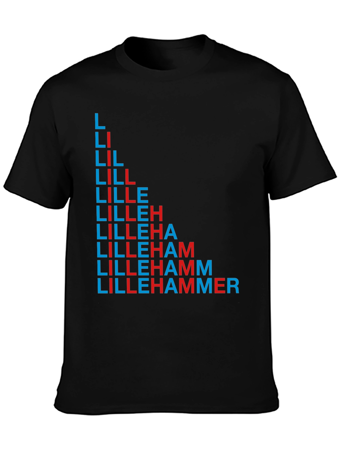 Lillehammer Text Design Black T-Shirt
