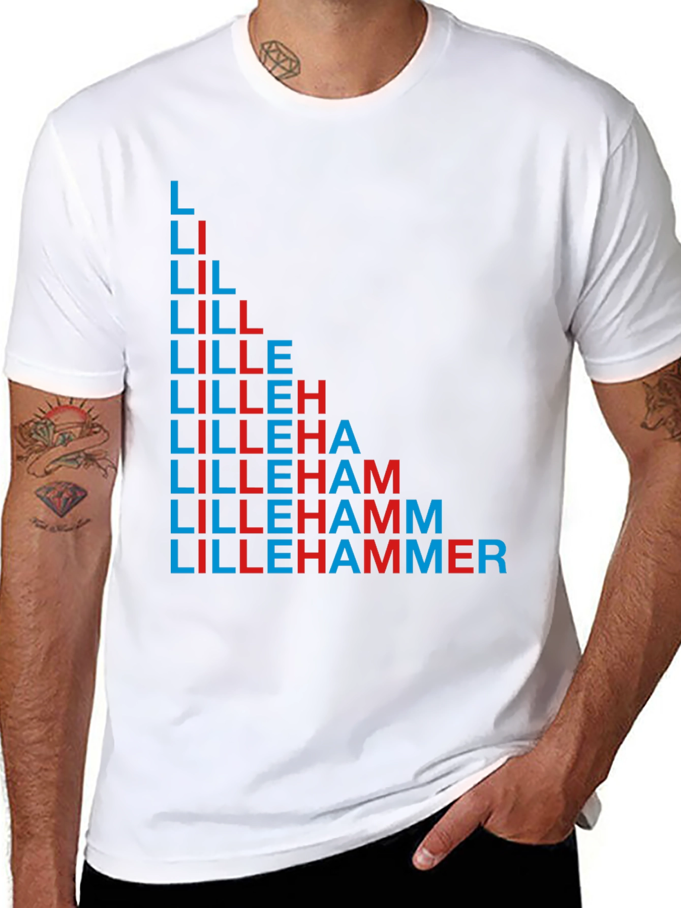 Lillehammer Text Design Black T-Shirt