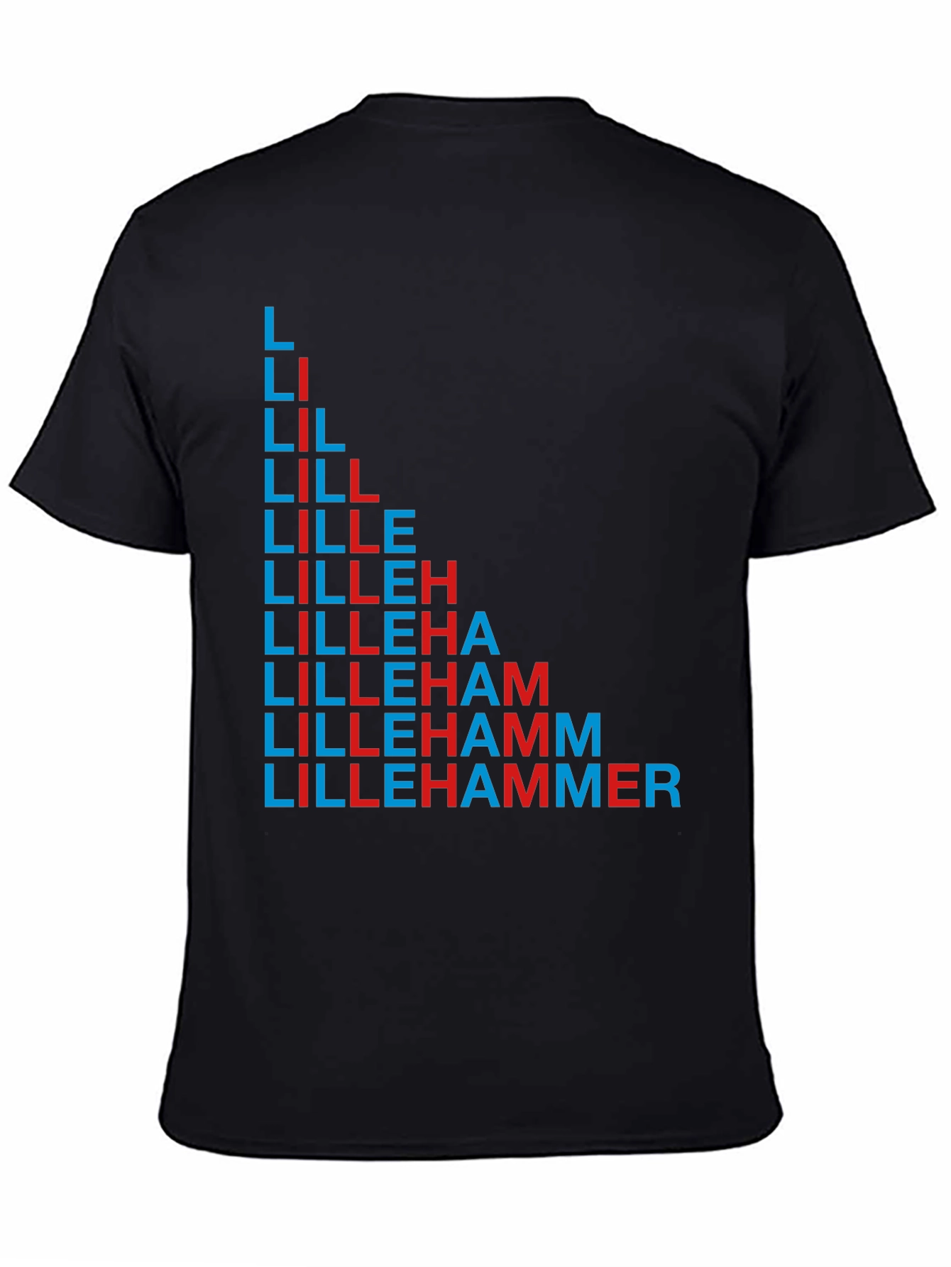 Lillehammer Text Design Black T-Shirt