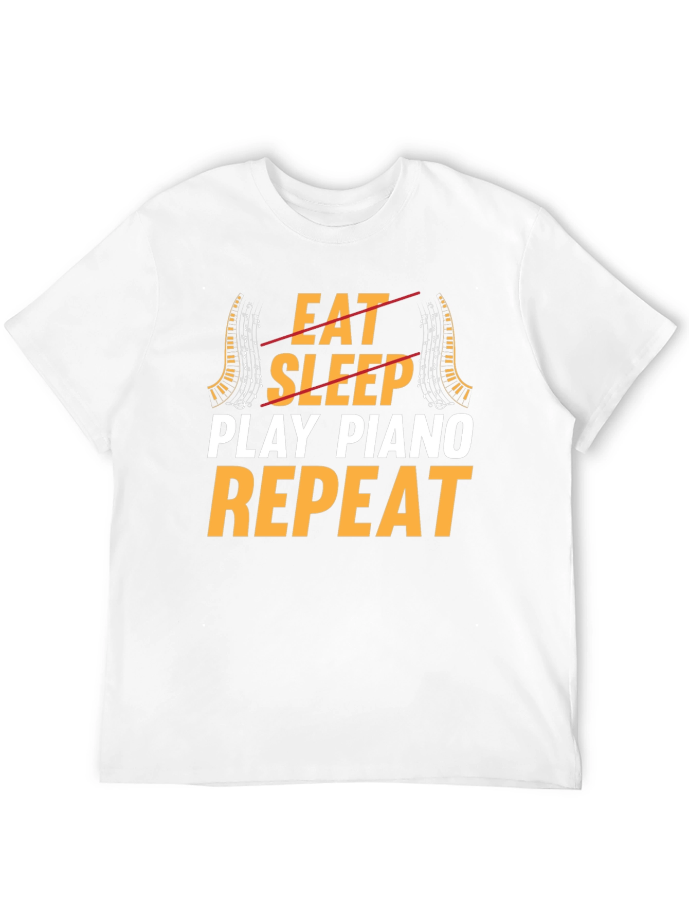 Eat Sleep Play Piano Repeat Graphic T-Shirt