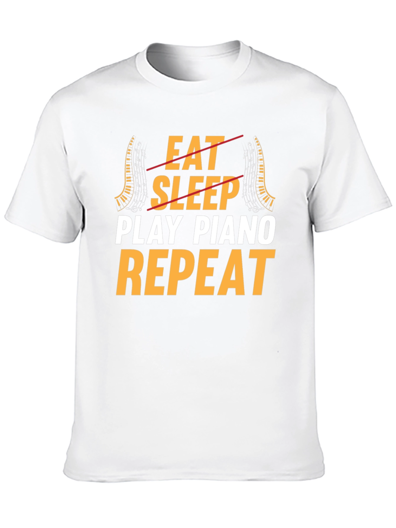 Eat Sleep Play Piano Repeat Graphic T-Shirt