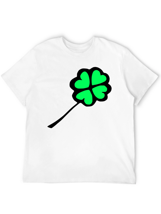 Lucky Clover Graphic Tee - Black Cotton T-Shirt