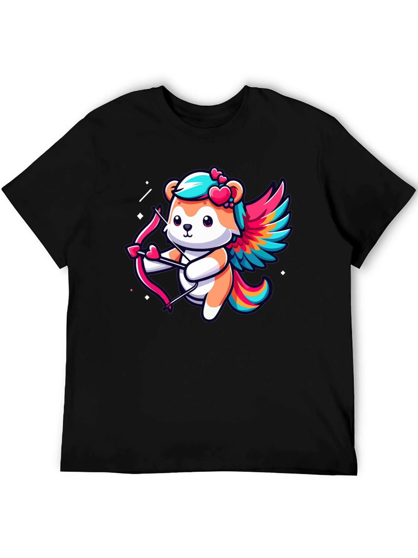 Cupid Bear Graphic Tee - Black