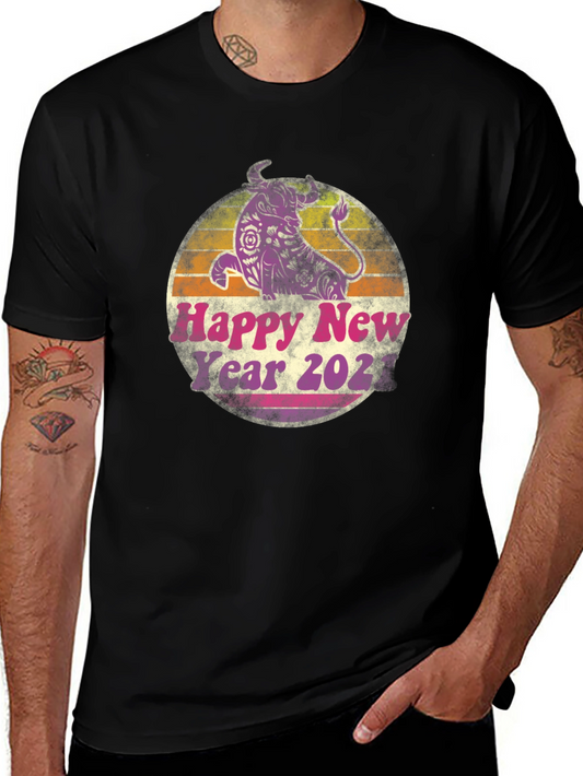 Happy New Year 2021 Bull Graphic Tee