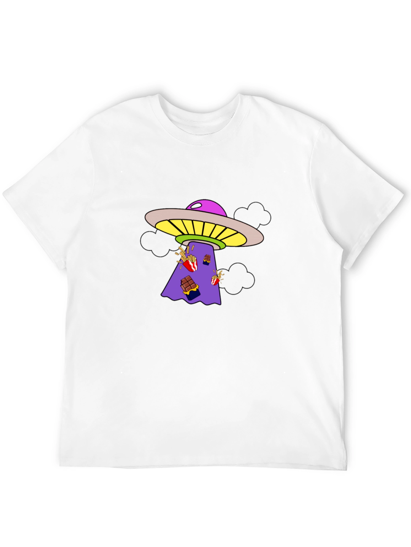UFO Abduction Graphic Tee - Black Cotton T-Shirt