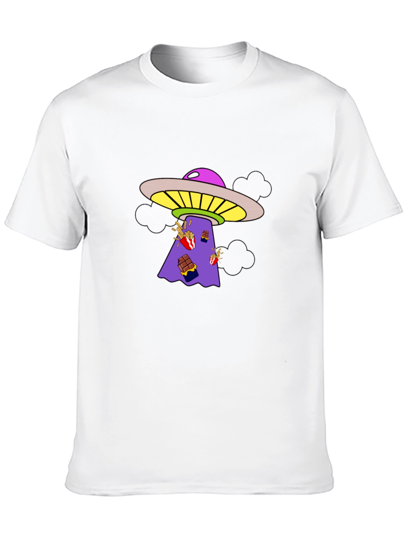 UFO Abduction Graphic Tee - Black Cotton T-Shirt