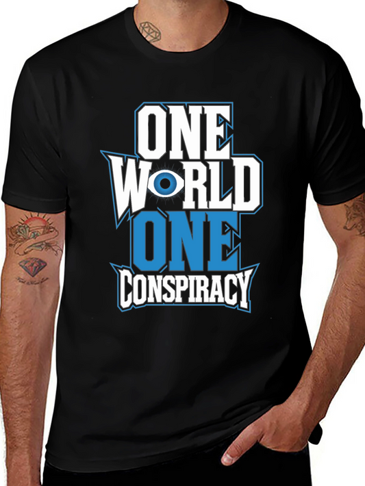 One World Conspiracy T-Shirt Black Cotton Graphic Tee
