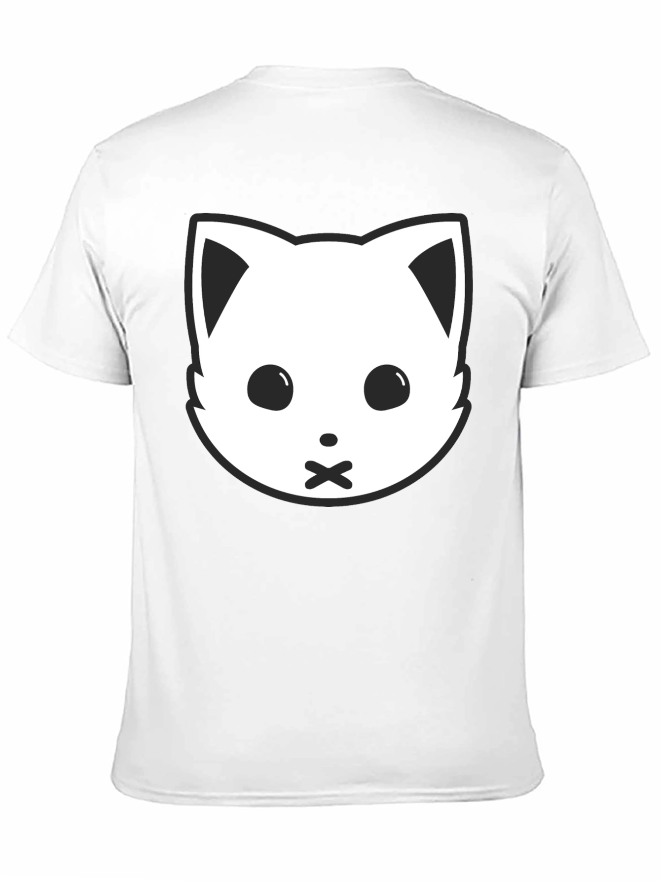 Black Cat Face Graphic Tee - Silent Kitty Style