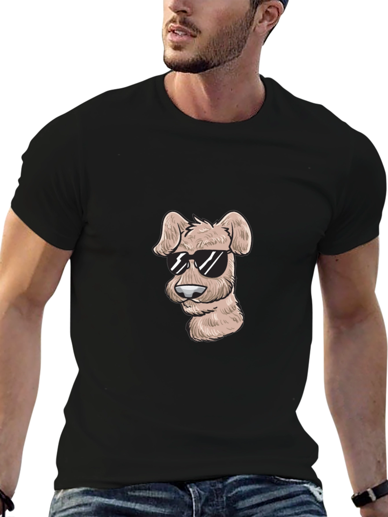 Cool Dog Graphic T-Shirt - Black
