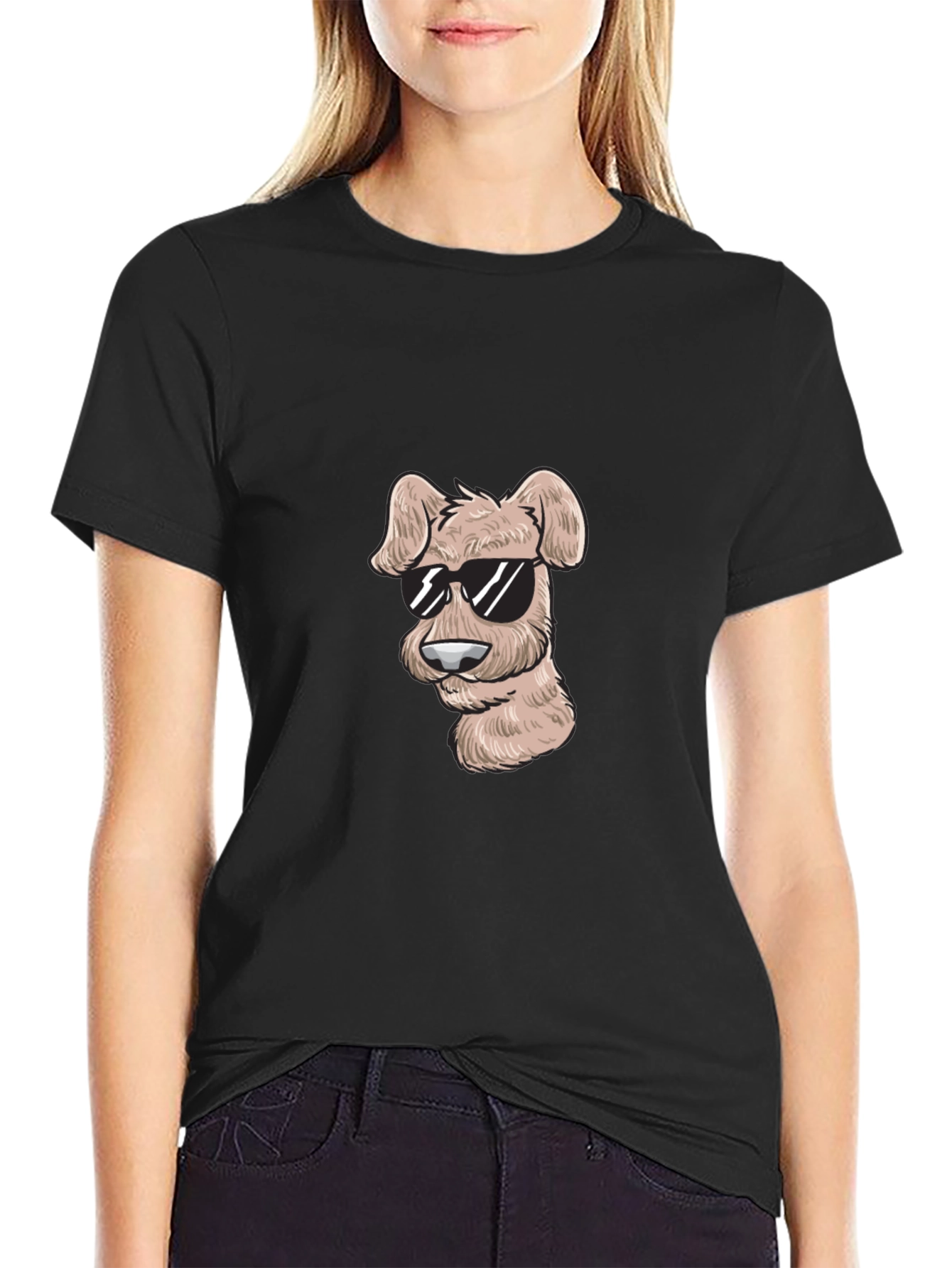 Cool Dog Graphic T-Shirt - Black