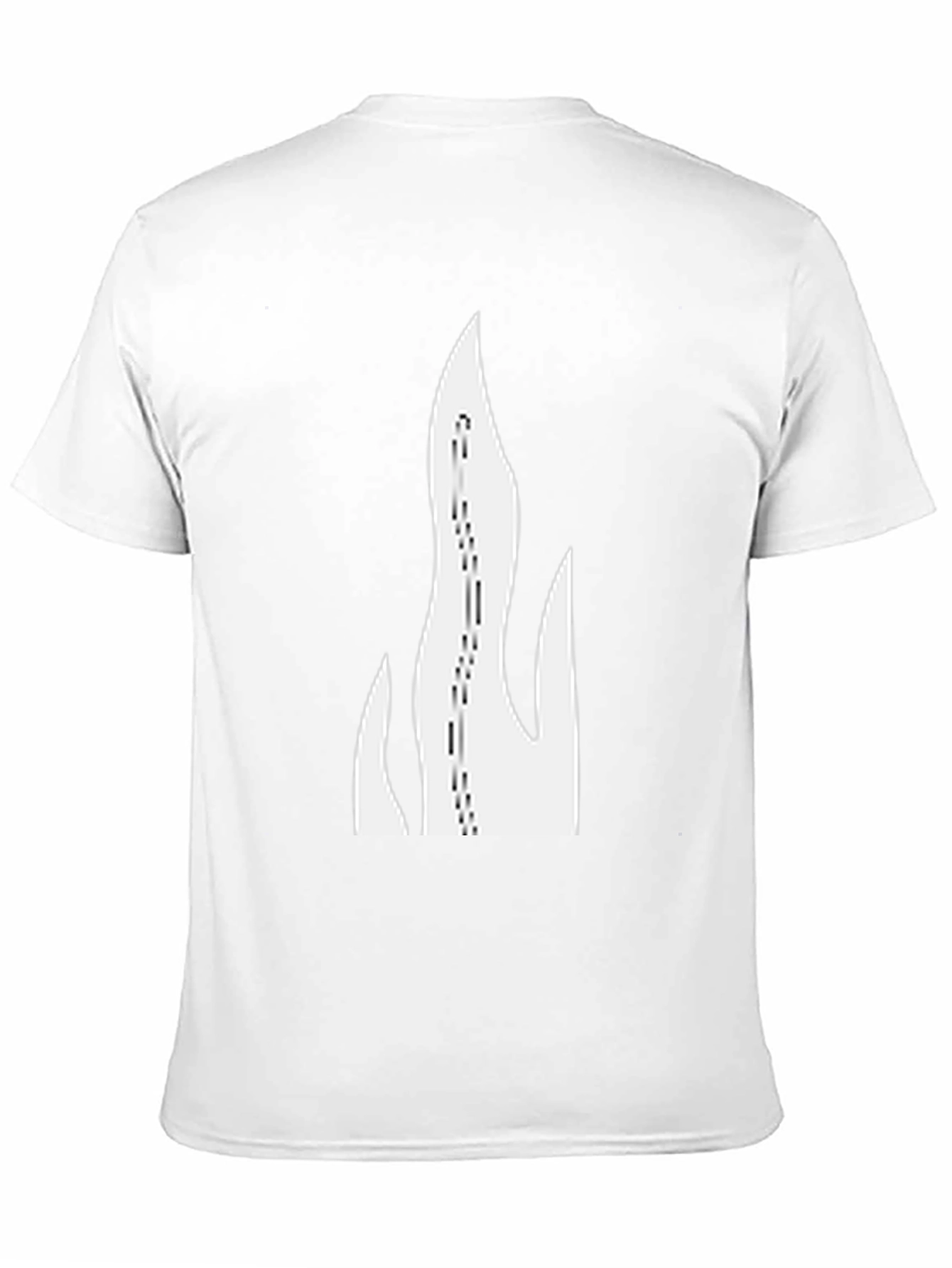 Mens Black T-Shirt with Graphic Flame Design