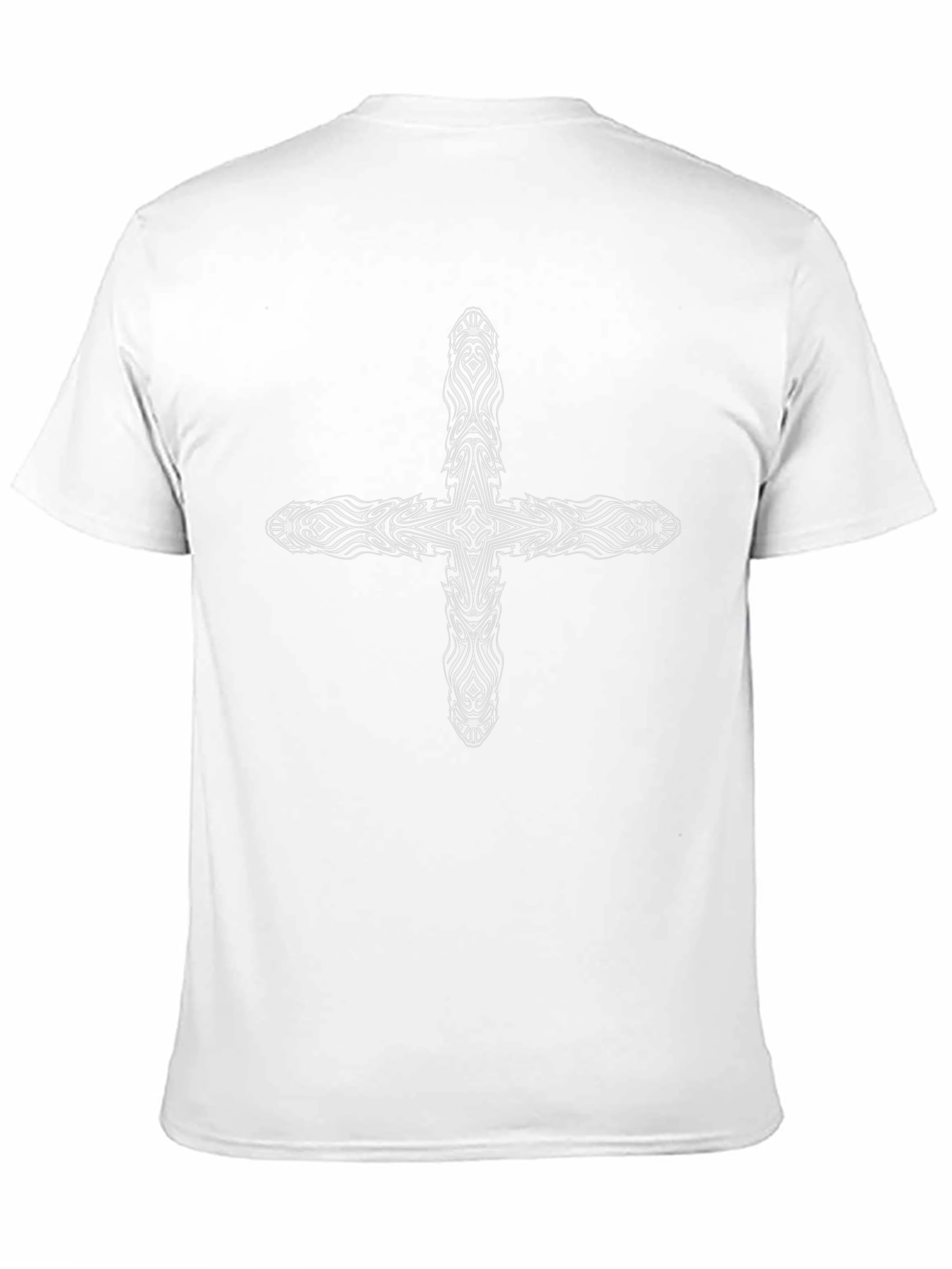 Tribal Cross Graphic Tee - Black Cotton Blend